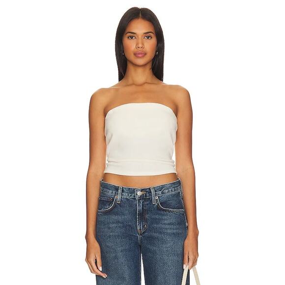 $98 DONNI. Sweater Knit Tube Top in Creme - S - Picture 1 of 4